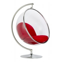 Fotel glamour bubble Stand chrom - poduszka wełna