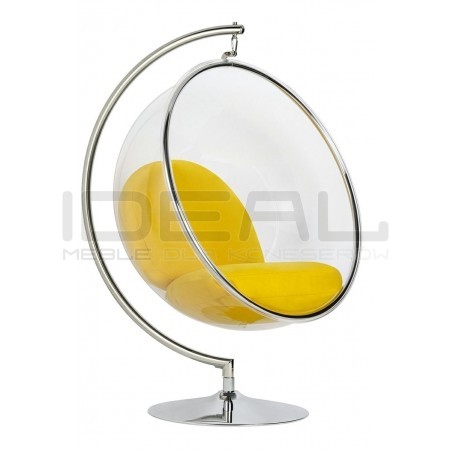 Fotel glamour bubble Stand chrom - poduszka wełna