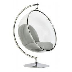 Fotel glamour bubble Stand chrom - poduszka wełna