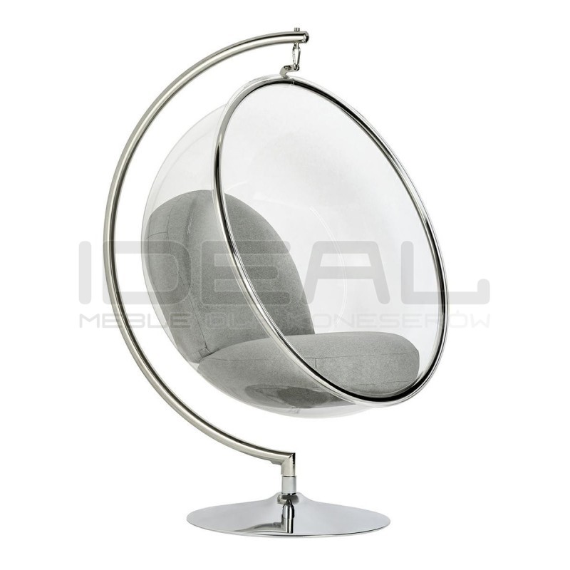 Fotel glamour bubble Stand chrom - poduszka wełna