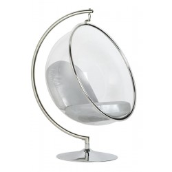 Fotel glamour bubble Stand chrom - poduszka ekoskóra