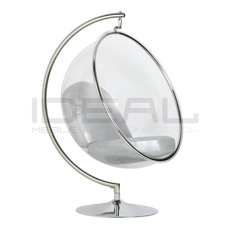 Fotel glamour bubble Stand chrom - poduszka ekoskóra