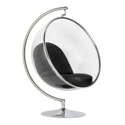 Fotel glamour bubble Stand chrom - poduszka ekoskóra