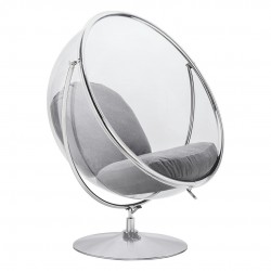 Fotel glamour bubble Stand 2 chrom - poduszka wełna
