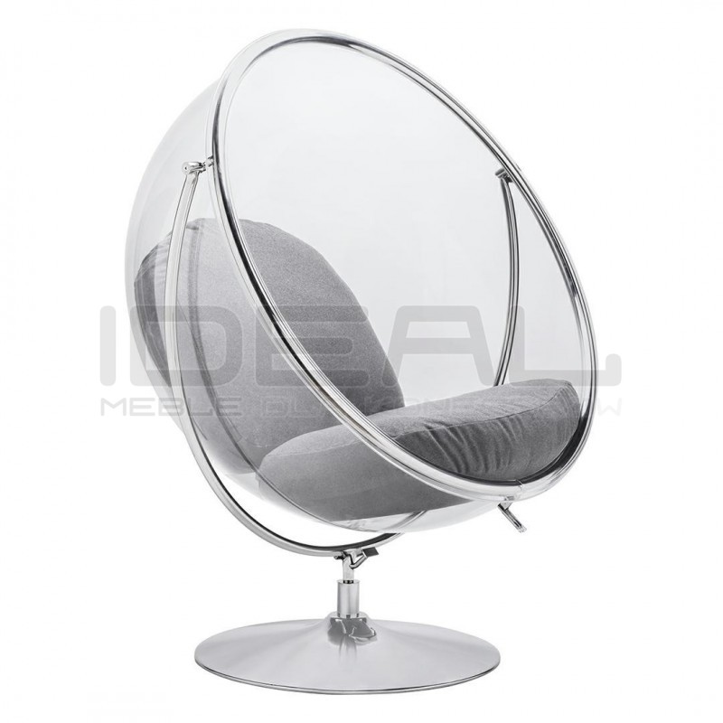 Fotel glamour bubble Stand 2 chrom - poduszka wełna
