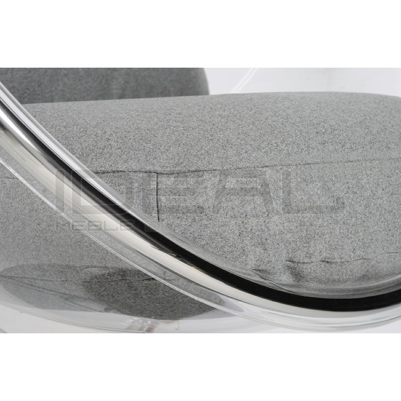 Fotel glamour bubble Stand 2 chrom - poduszka wełna