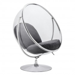 Fotel glamour bubble Stand 2 chrom - poduszka wełna