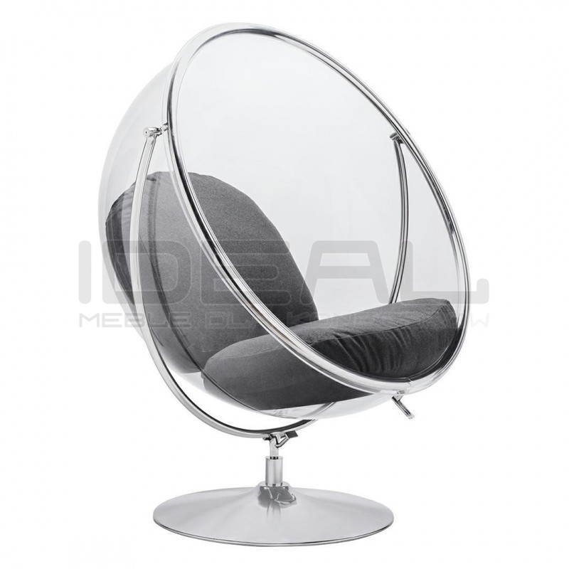 Fotel glamour bubble Stand 2 chrom - poduszka wełna