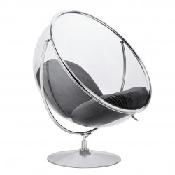 Fotel glamour bubble Stand 2 chrom - poduszka wełna