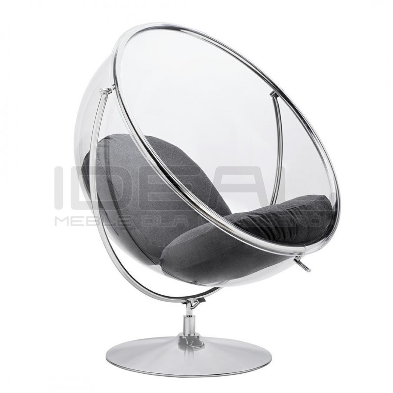 Fotel glamour bubble Stand 2 chrom - poduszka wełna