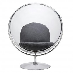 Fotel glamour bubble Stand 2 chrom - poduszka wełna