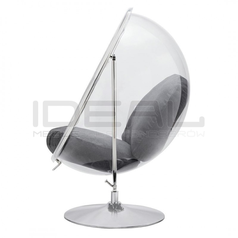 Fotel glamour bubble Stand 2 chrom - poduszka wełna