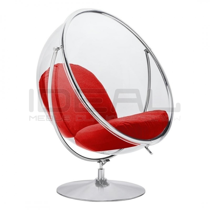 Fotel glamour bubble Stand 2 chrom - poduszka wełna