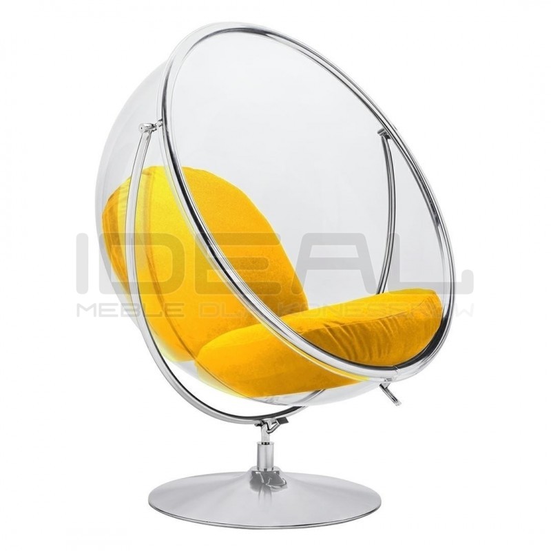 Fotel glamour bubble Stand 2 chrom - poduszka wełna