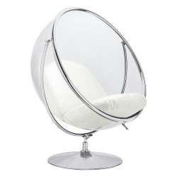Fotel glamour bubble Stand 2 chrom - poduszka ekoskóra