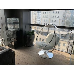 Fotel glamour bubble Stand 2 chrom - poduszka ekoskóra