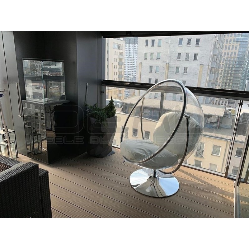 Fotel glamour bubble Stand 2 chrom - poduszka ekoskóra