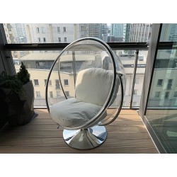 Fotel glamour bubble Stand 2 chrom - poduszka ekoskóra