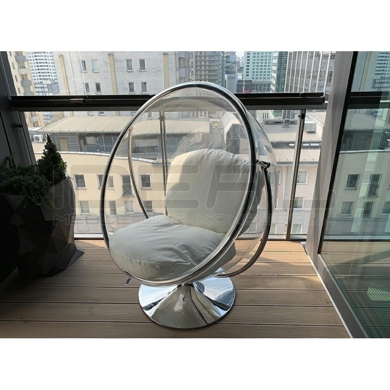 Fotel glamour bubble Stand 2 chrom - poduszka ekoskóra