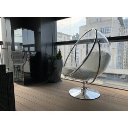 Fotel glamour bubble Stand 2 chrom - poduszka ekoskóra