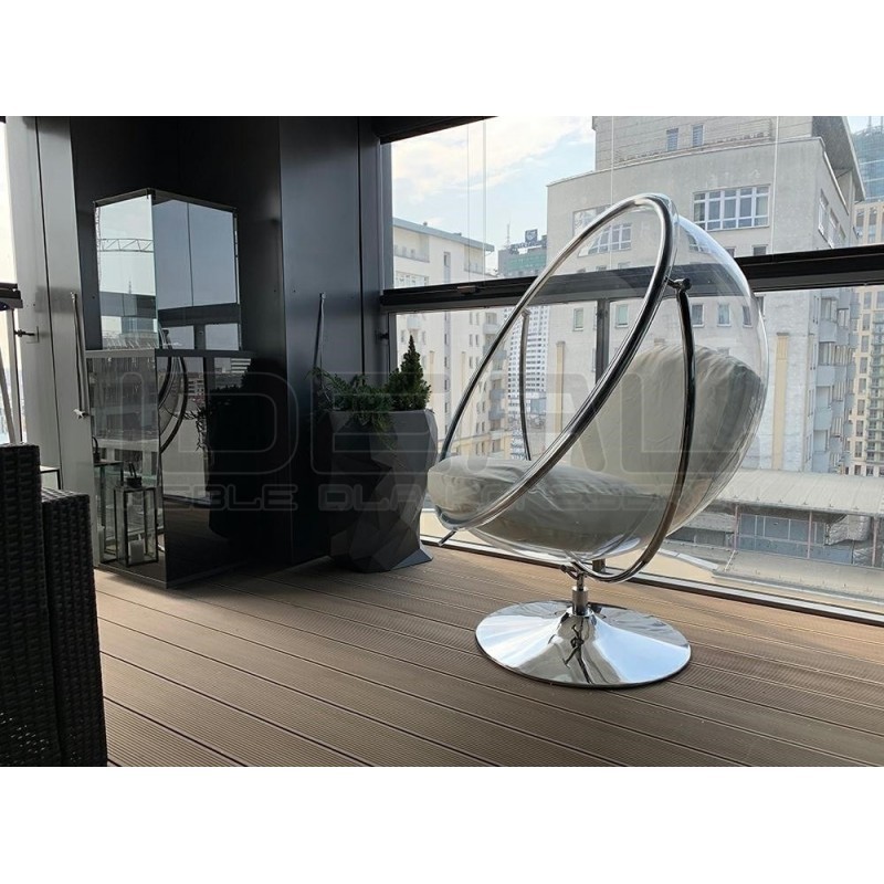 Fotel glamour bubble Stand 2 chrom - poduszka ekoskóra