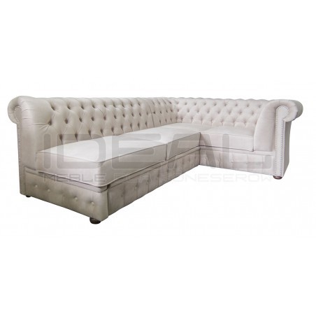 Narożnik Chesterfield Normal Relax z f. spania bez boku 260x200