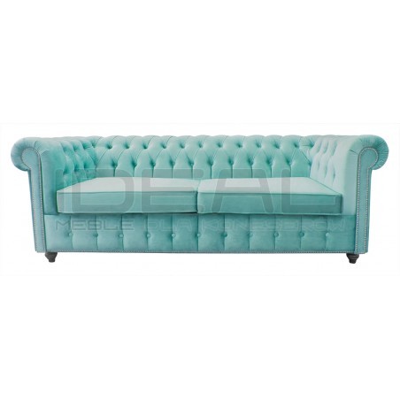 Sofa rozkładana chesterfield Canon z funkcją spania codziennego 3 osobowa chesterfield kanapa