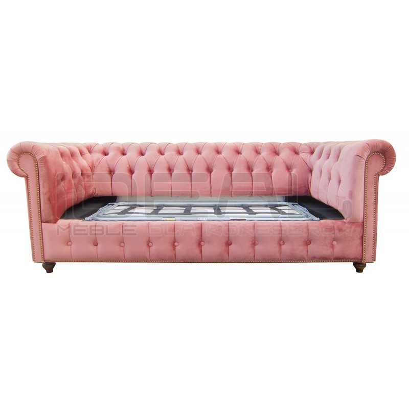 Sofa rozkładana chesterfield Canon z funkcją spania codziennego 3 os.