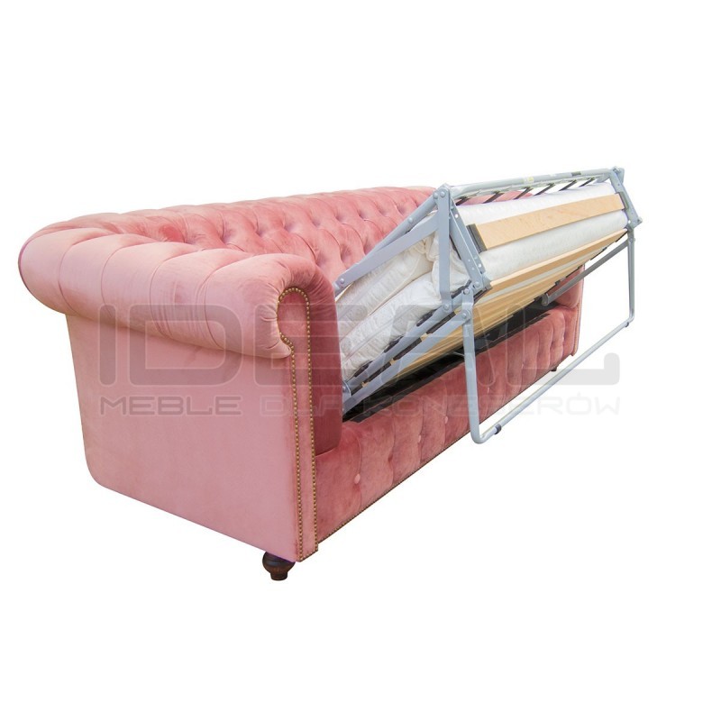 Sofa rozkładana chesterfield Canon z funkcją spania codziennego 3 os.