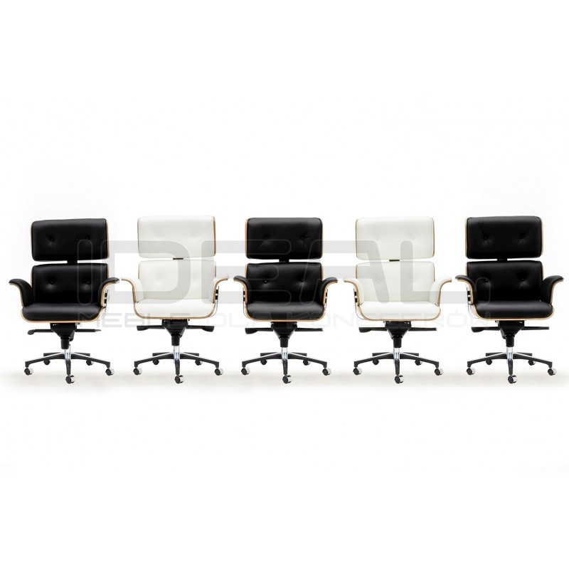 Fotel biurowy Bauhaus Lounge Business - sklejka róża