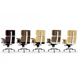 Fotel biurowy Bauhaus Lounge Business - sklejka róża