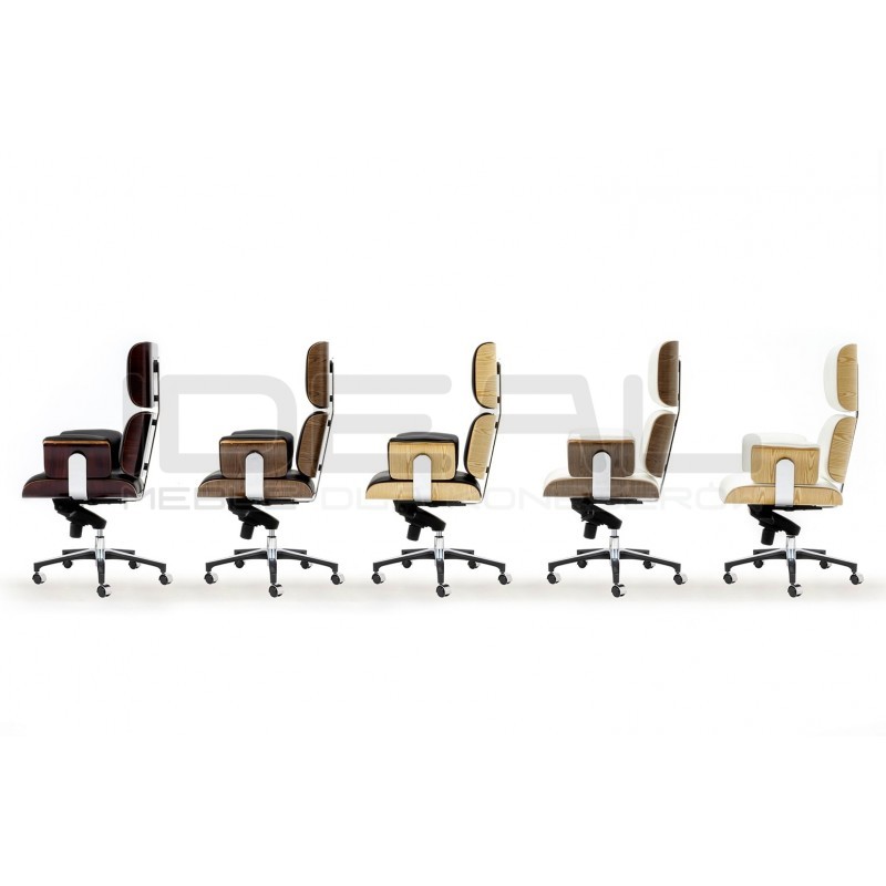 Fotel biurowy Bauhaus Lounge Business - sklejka róża