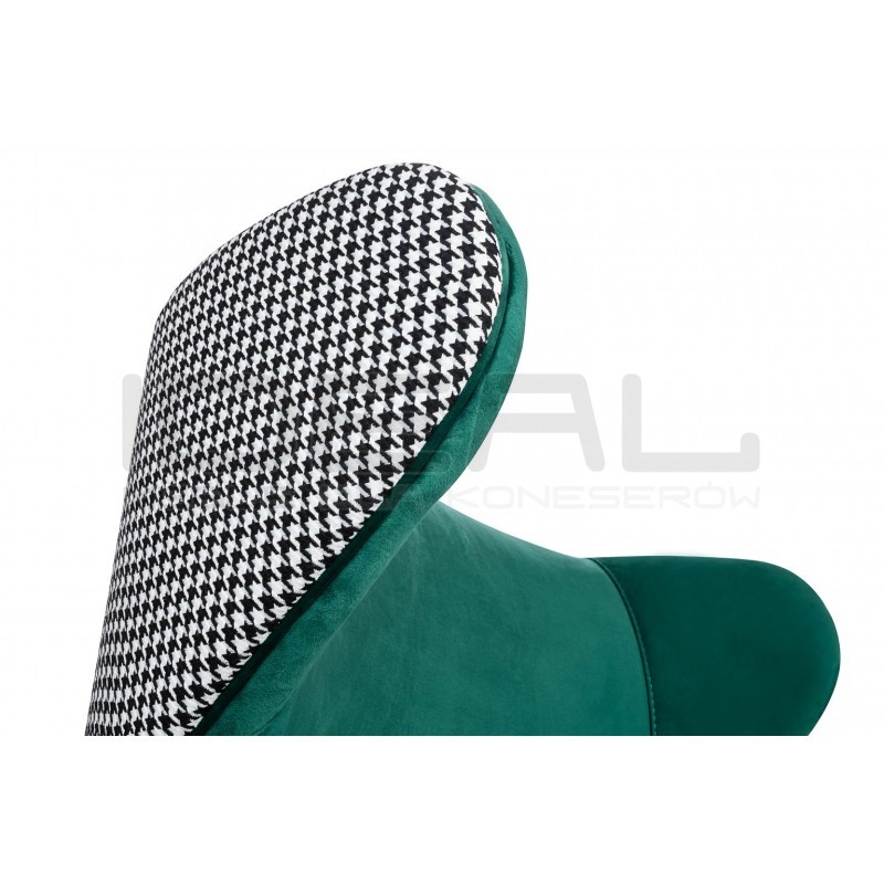 Fotel Uszak HAMPTON VELVET pepitka biało - czarna