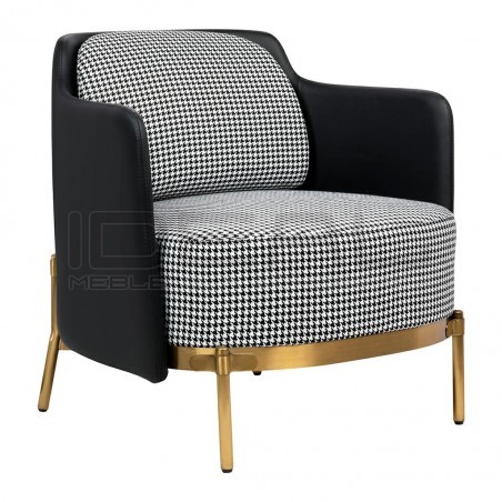 Fotel Art Deco Glamour VENICE pepitka biało - czarna