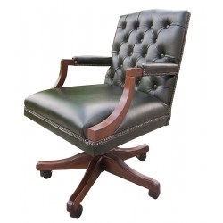 Fotel biurowy chesterfield Morall w skórze