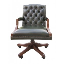 Fotel biurowy chesterfield Morall w skórze
