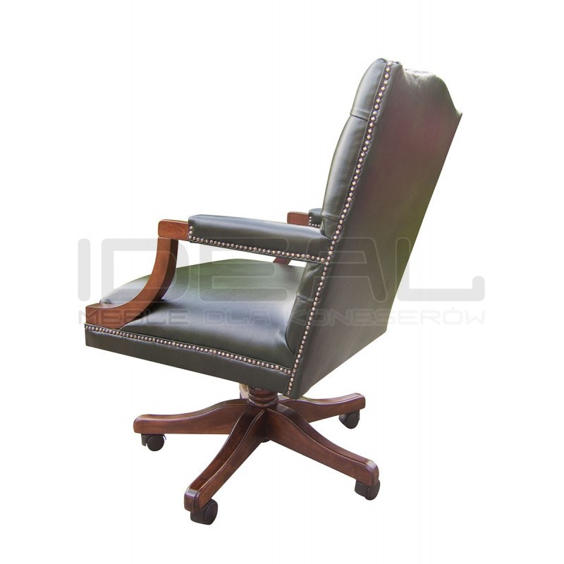 Fotel biurowy chesterfield Morall w skórze