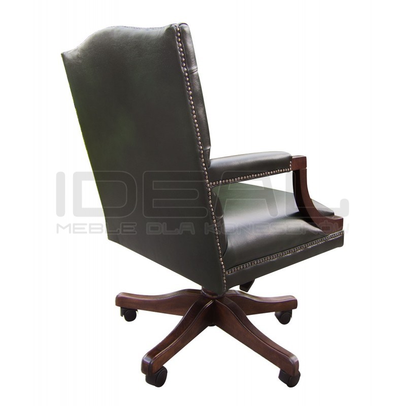 Fotel biurowy chesterfield Morall w skórze