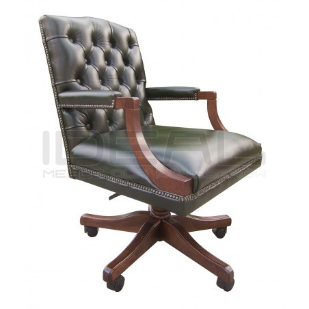 Fotel biurowy chesterfield Morall w skórze