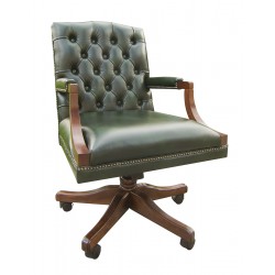 Fotel biurowy chesterfield Morall w skórze