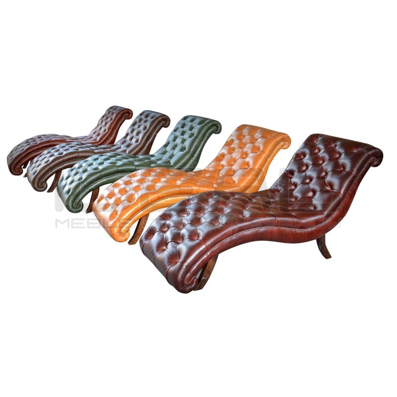 Leżanka Chesterfield Milton skóra