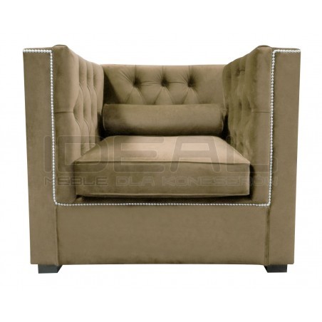 Fotel Chesterfield London Plus | Proste podłokietniki