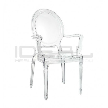 Krzesło glamour przezroczyste PRINCE ARM