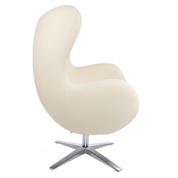 Fotel Inspirowany Projektem Egg Szeroki (ekoskóra) srebrna podstawa