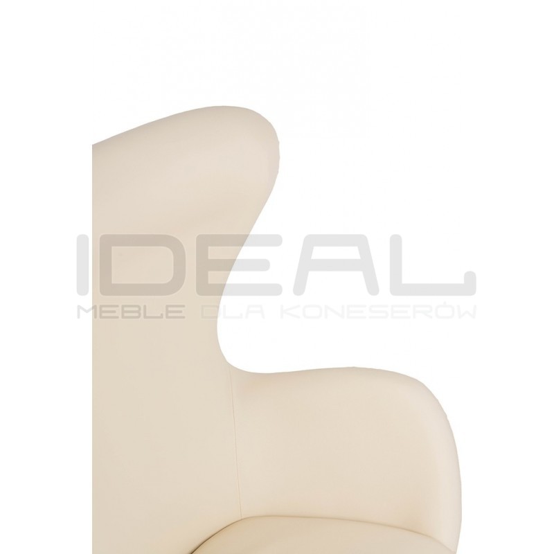 Fotel Inspirowany Projektem Egg Szeroki (ekoskóra) srebrna podstawa