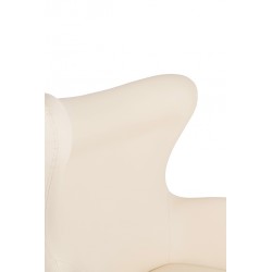 Fotel Inspirowany Projektem Egg Szeroki (ekoskóra) srebrna podstawa