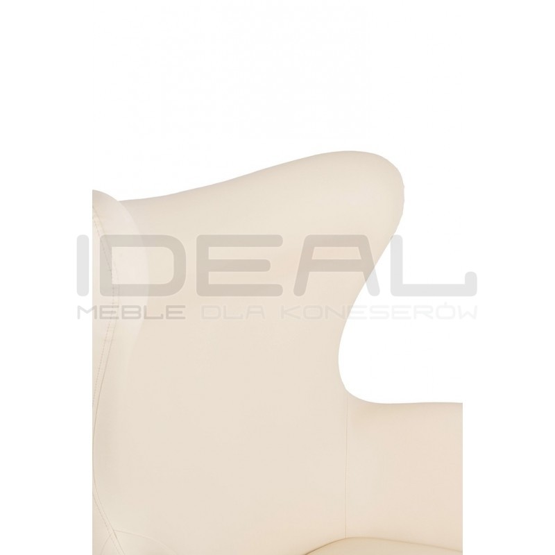 Fotel Inspirowany Projektem Egg Szeroki (ekoskóra) srebrna podstawa