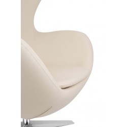 Fotel Inspirowany Projektem Egg Szeroki (ekoskóra) srebrna podstawa