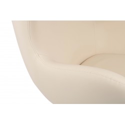 Fotel Inspirowany Projektem Egg Szeroki (ekoskóra) srebrna podstawa