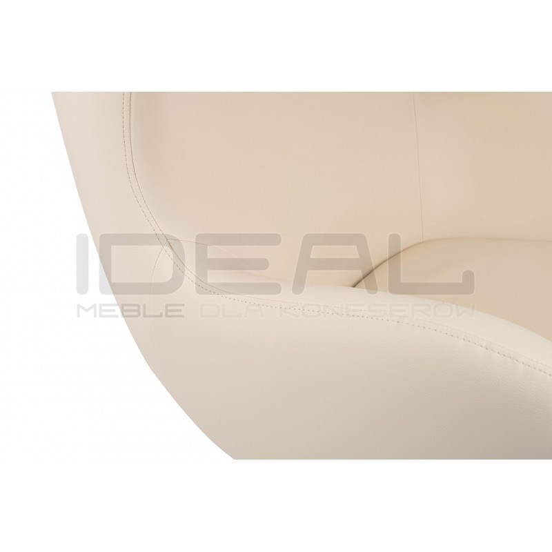 Fotel Inspirowany Projektem Egg Szeroki (ekoskóra) srebrna podstawa